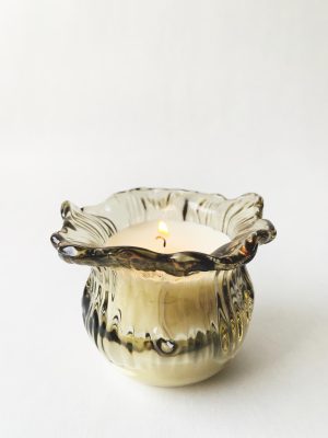 Duftlys blomst 10x8 cm grønn (vanilje)