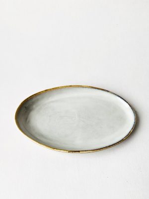 Oval asjett 17x11 cm hvit