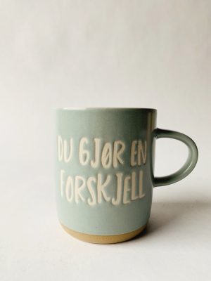 Krus h 9,5 cm "Du gjør en forskjell"