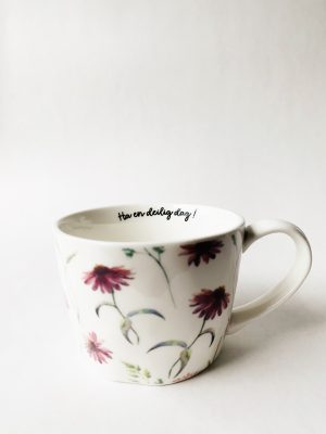 Krus 10x7,5 cm blomster "Ha en deilig dag"