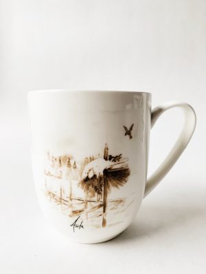 Krus nostalgi h 13,5 cm Akvarell malt av Anita Sletten Nordicwild