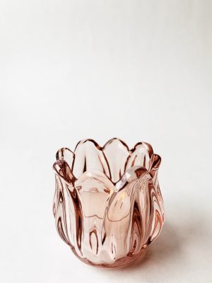 Lysglass tulipan 7x7 cm rosa