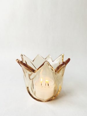 T-lysholder Nora 10x9 cm gul