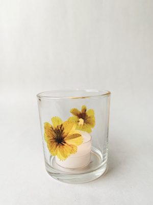 Lysglass botanikk 7x8 cm gul