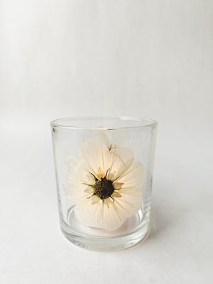 Lysglass botanikk 7x8 cm creme