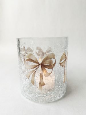 Lysglass krakelert 9x10 cm sløyfe