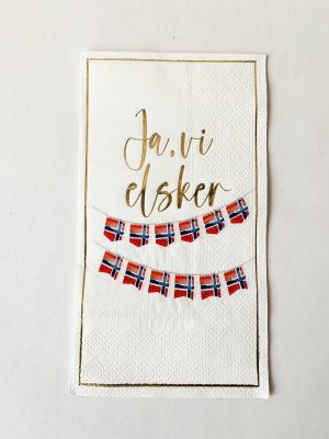 Serviett Ja vi elsker 33x40 cm