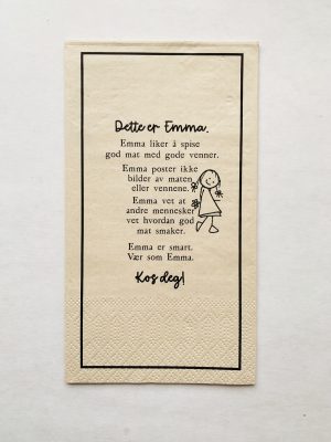 Serviett buffet "Dette er Emma"