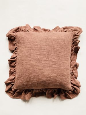 Putetrekk m kappe 50x50 cm plomm