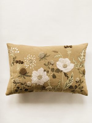 Putetrekk broderi 40x60 cm eng sennep