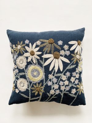 Putetrekk 45x45 cm margeritt blå